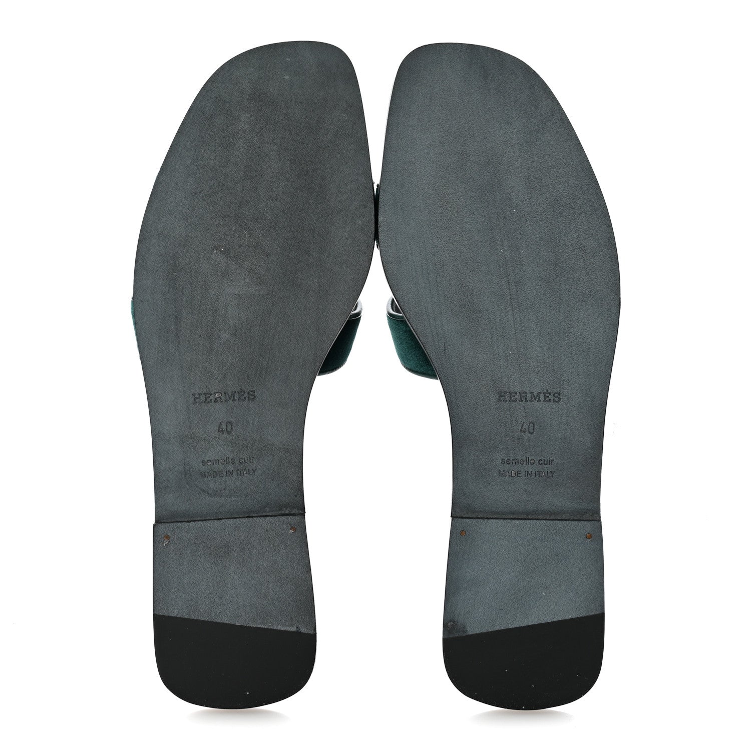 Velvet Nappa Oran Sandals 40 Vert Fonce