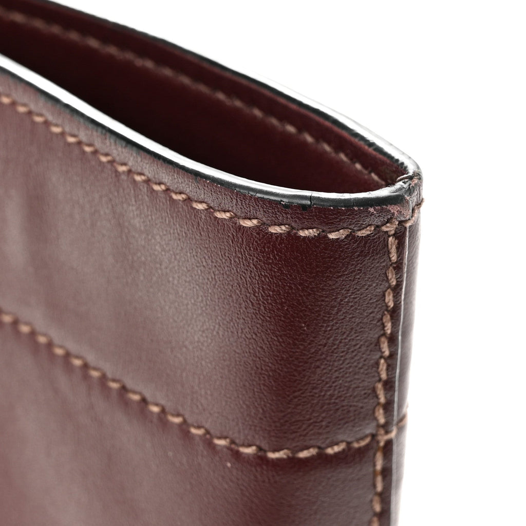 Vitello Soft Shopping Tote Burgundy