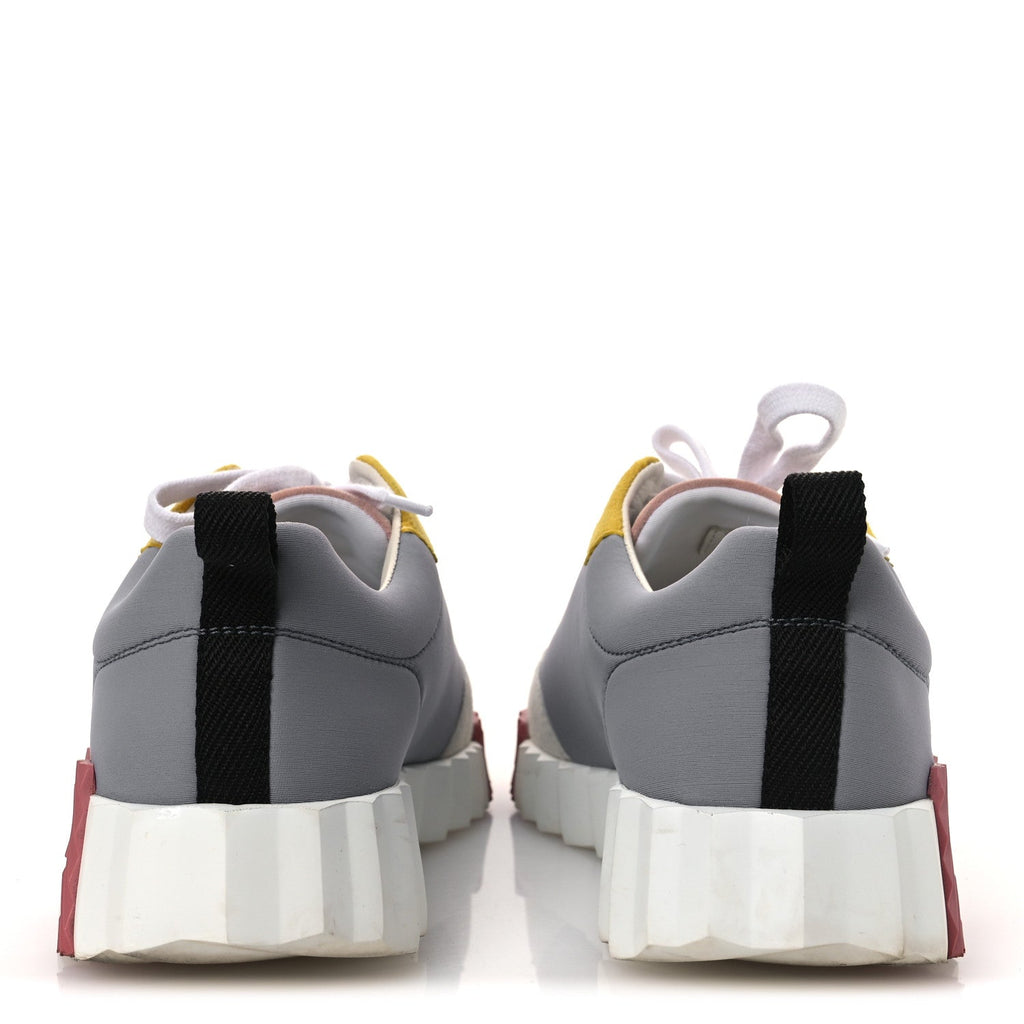 Technical Canvas Suede Goatskin Bouncing Sneakers 36 Gris Multicolor