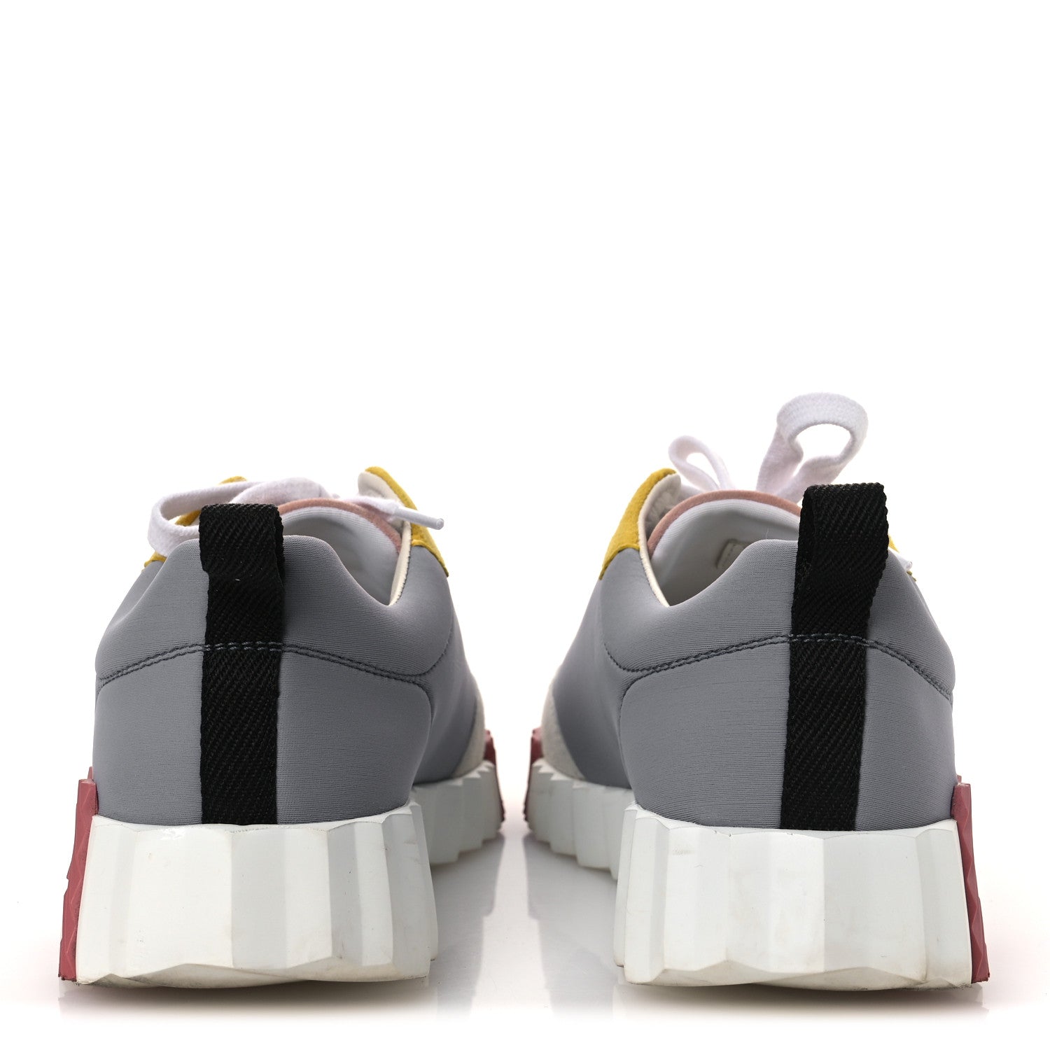 Technical Canvas Suede Goatskin Bouncing Sneakers 36 Gris Multicolor
