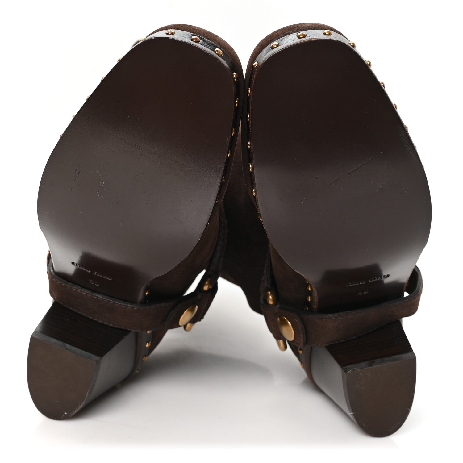 Suede Harness Mid Calf Boots 40 Brown