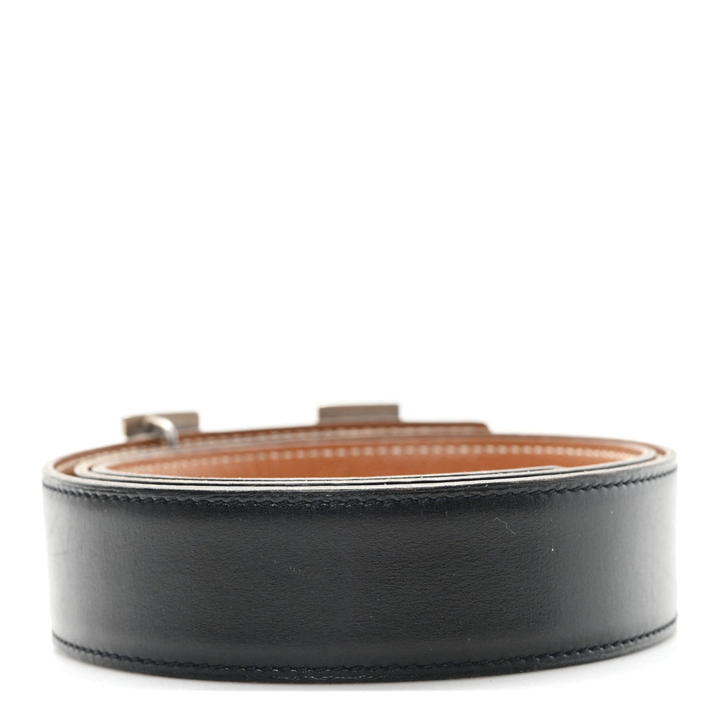 Box Courchevel 32mm H Belt 80 32 Black Gold