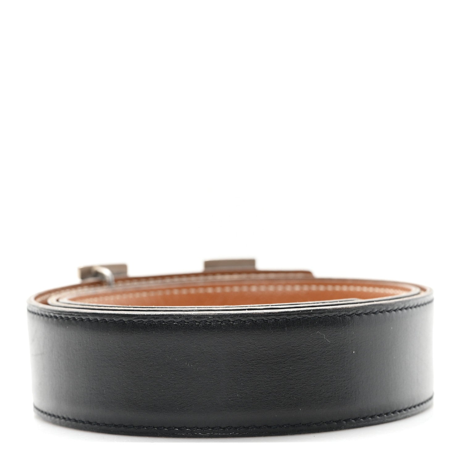 Box Courchevel 32mm H Belt 80 32 Black Gold