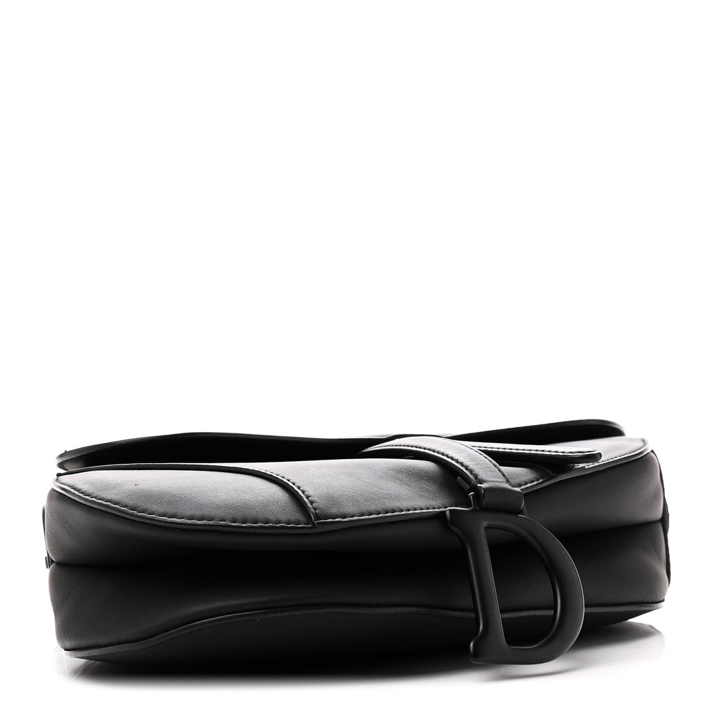 Ultra Matte Calfskin Saddle Bag Black