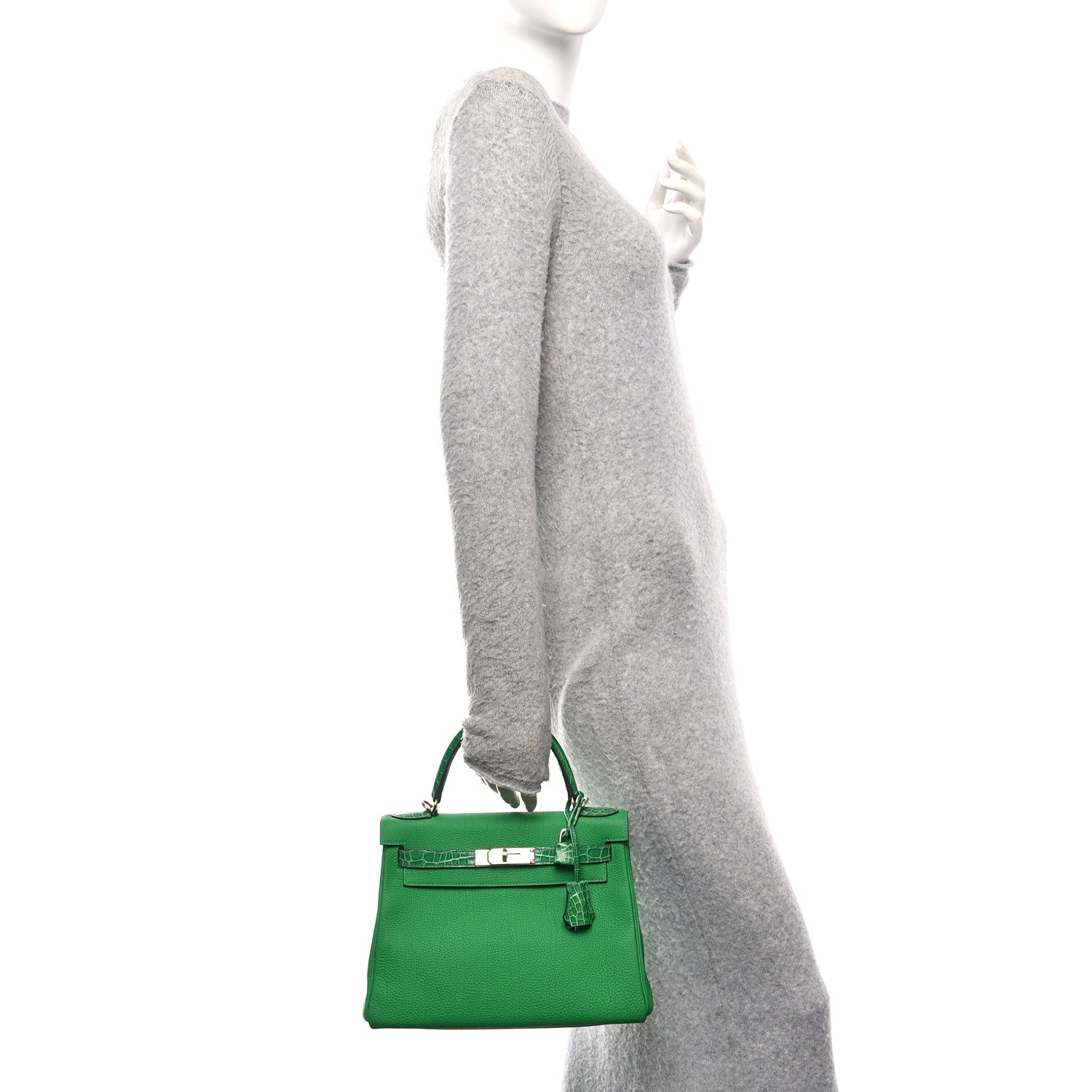 Togo Shiny Niloticus Crocodile Kelly Retourne Touch 28 Bambou