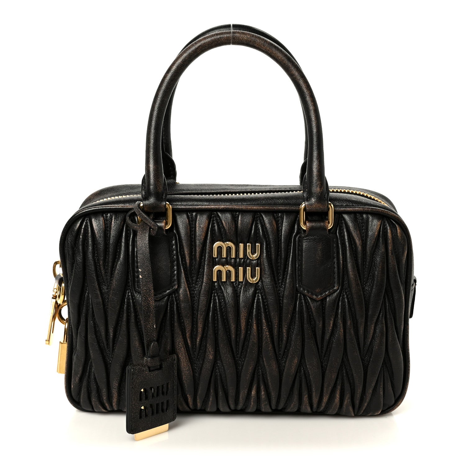 Nappa Matelasse Arcadie Top Handle Bag Sabbia Caffe