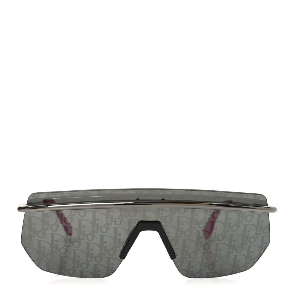 Metal Oblique DiorMotion M1I Mask Sunglasses Grey Pink