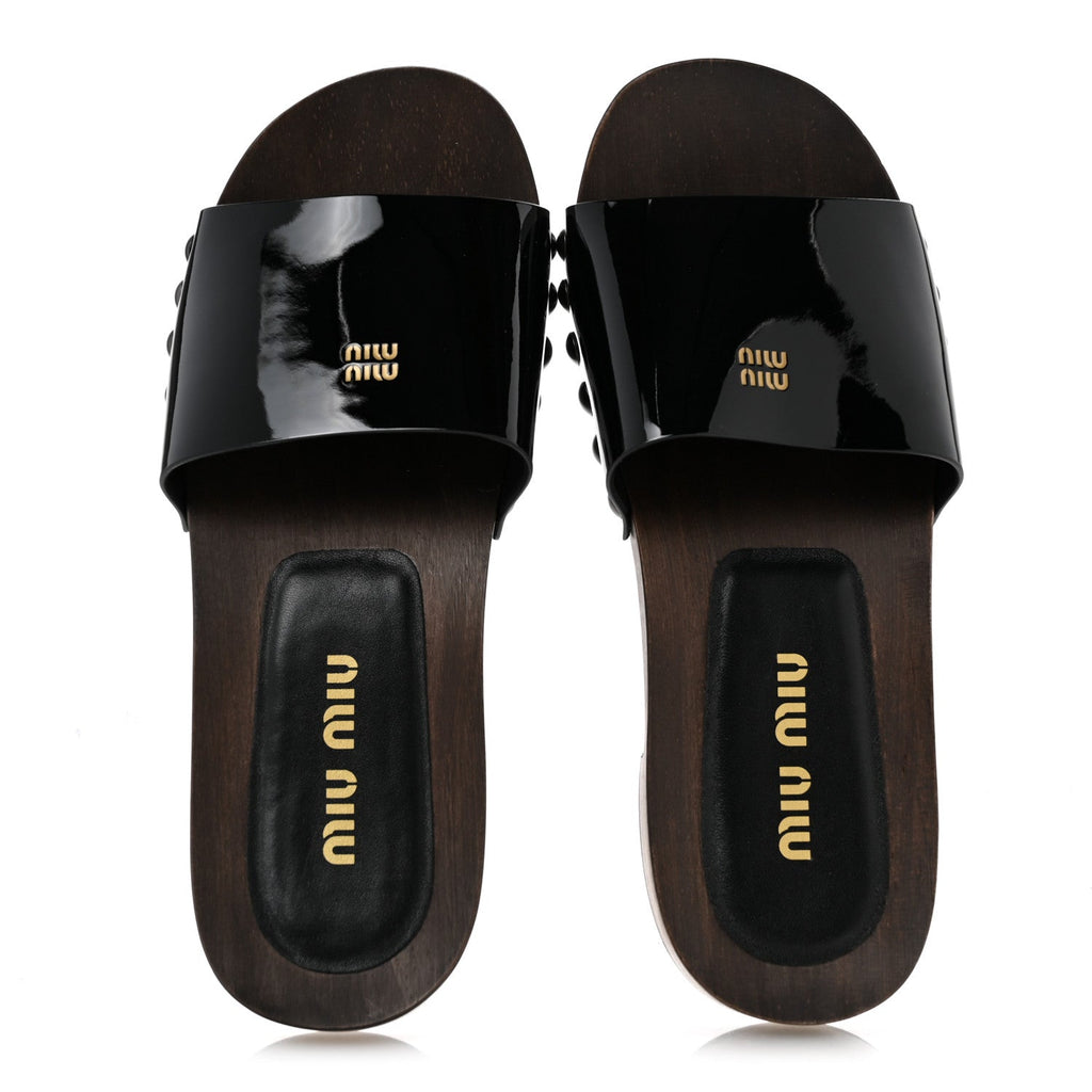 Patent Logo Slide Clogs 36 Black