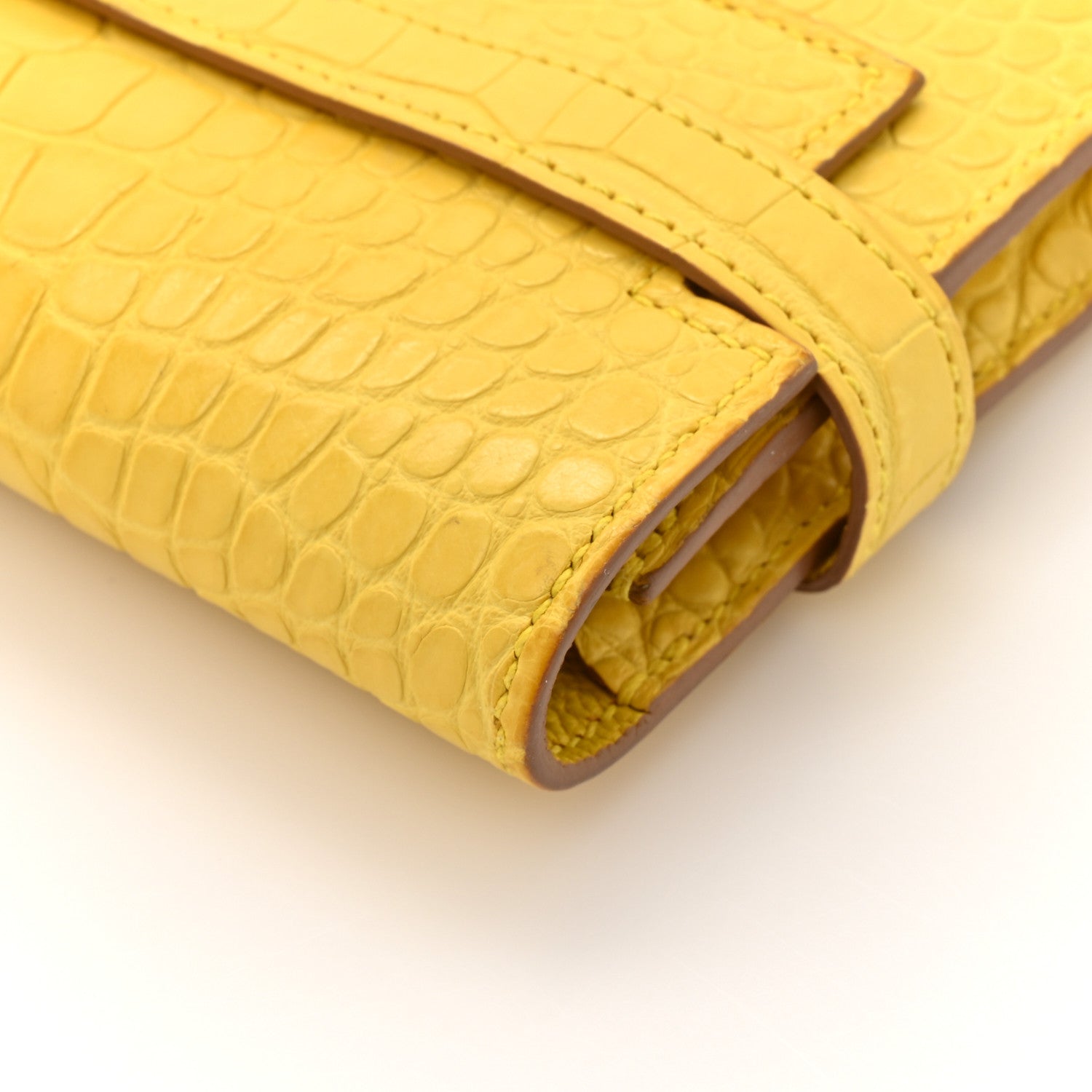 Matte Alligator Kelly Longue Wallet Mimosa