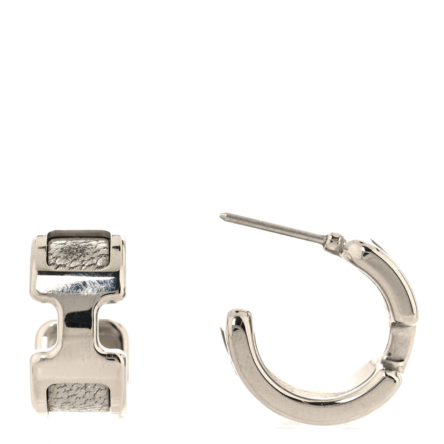 Chamkilight goatskin Olympe Hoop Earrings PM Silver