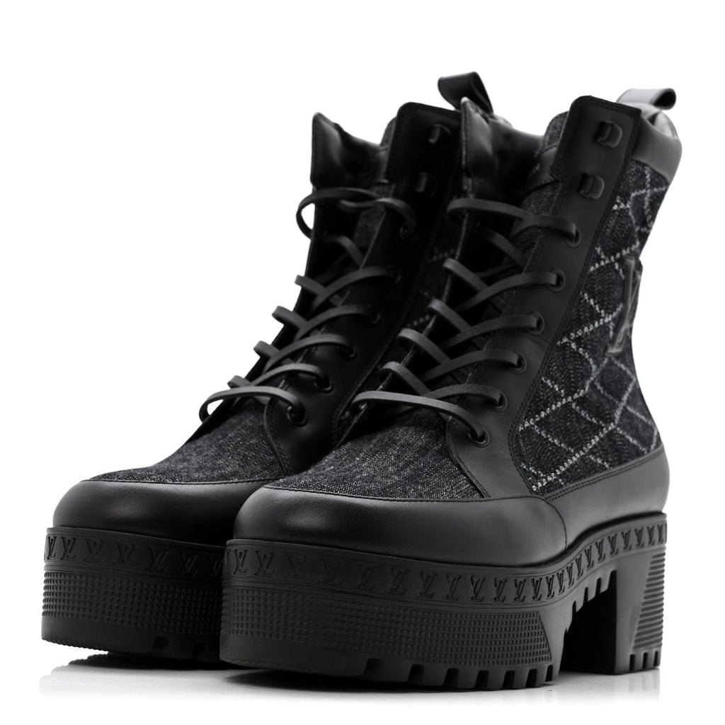 Denim Malletage Laureate Platform Desert Boots 39 Dark Blue
