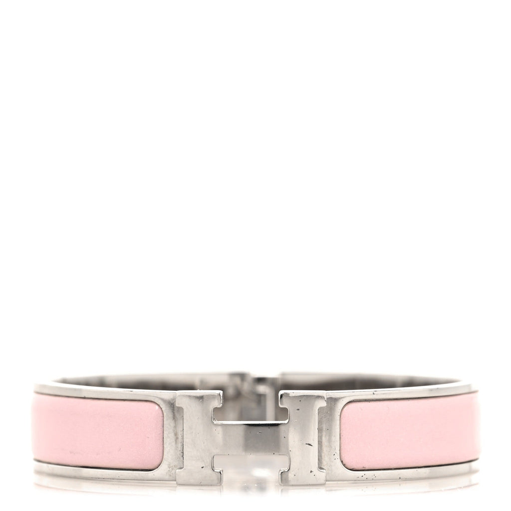 Enamel Narrow Clic Clac H Bracelet PM Rose Nymph