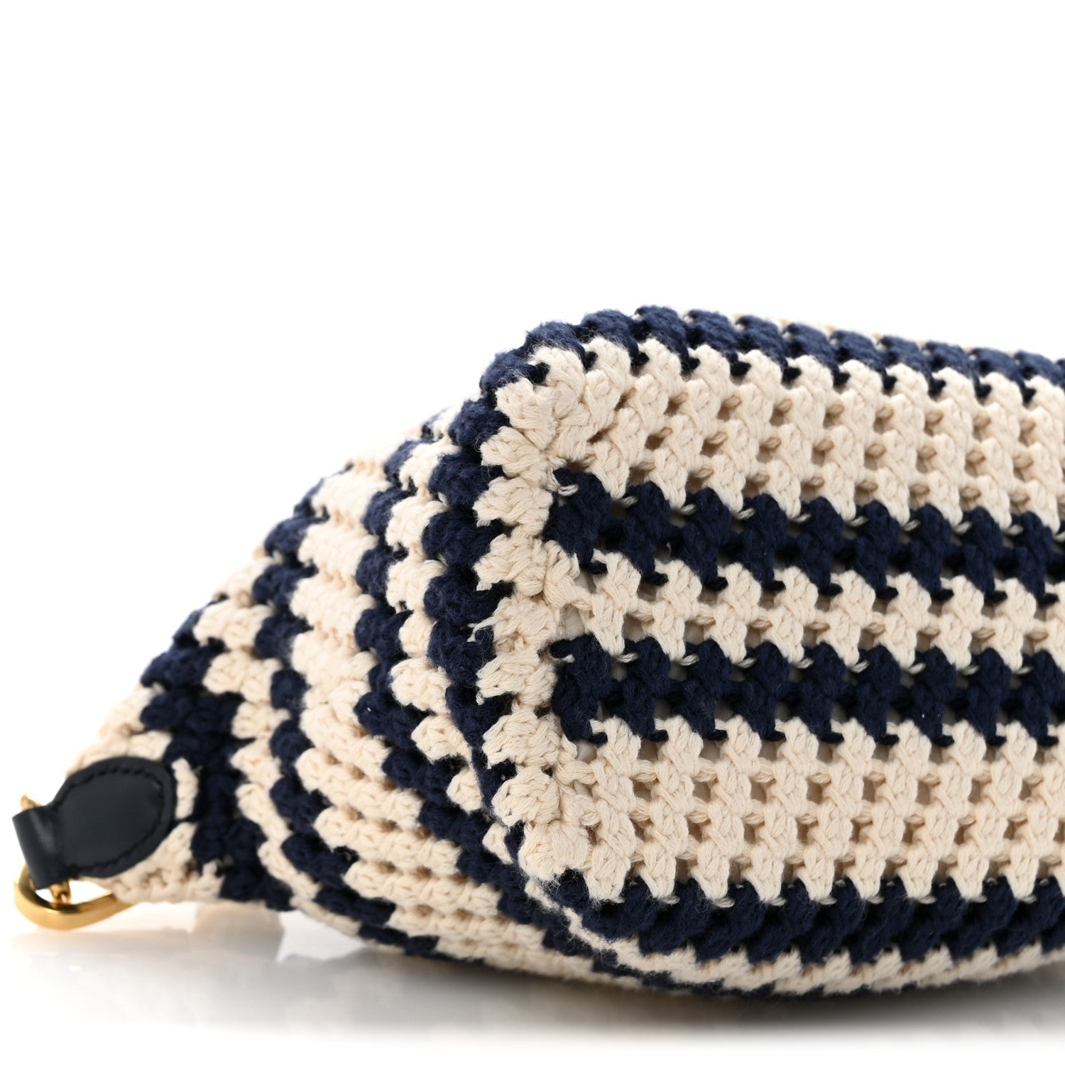 Fabric Crochet Pouch Blue White