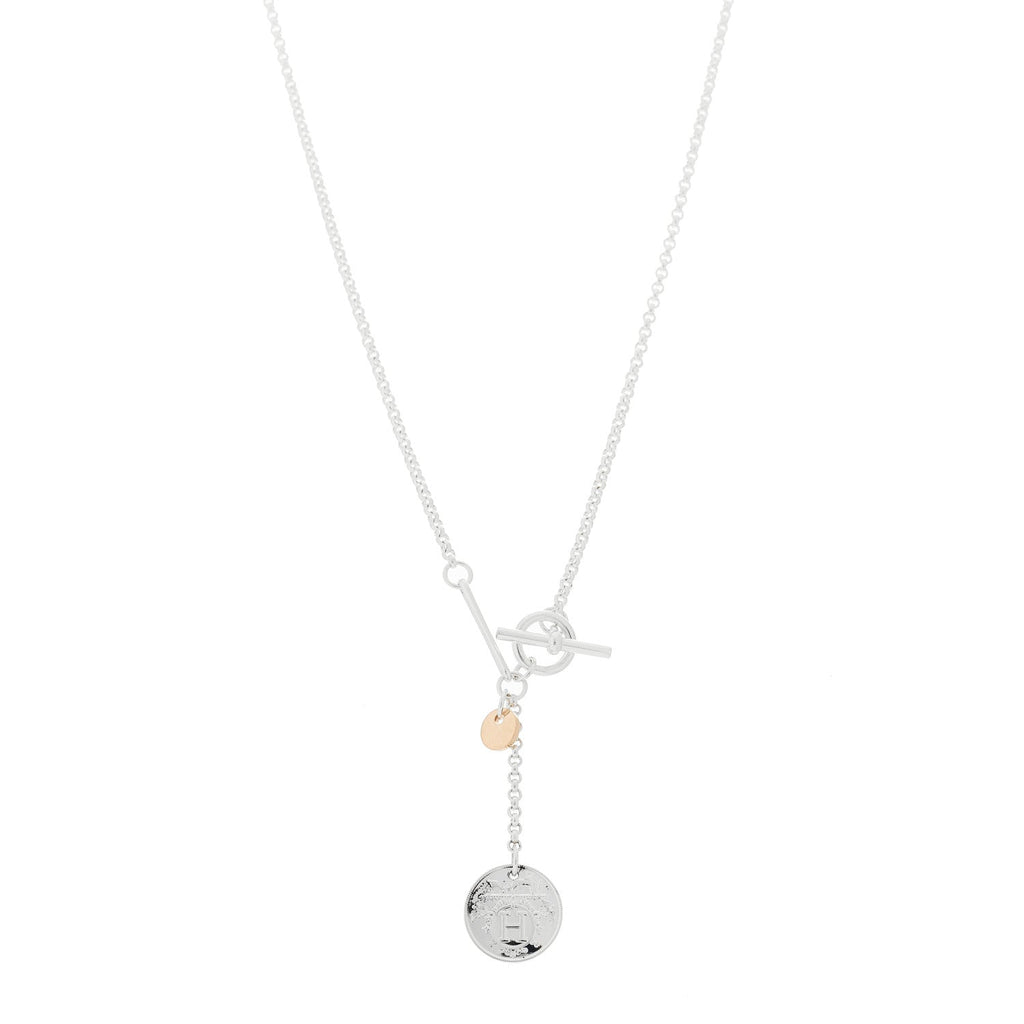 Sterling Silver 18K Rose Gold PM Ex-Libris Pendant Necklace