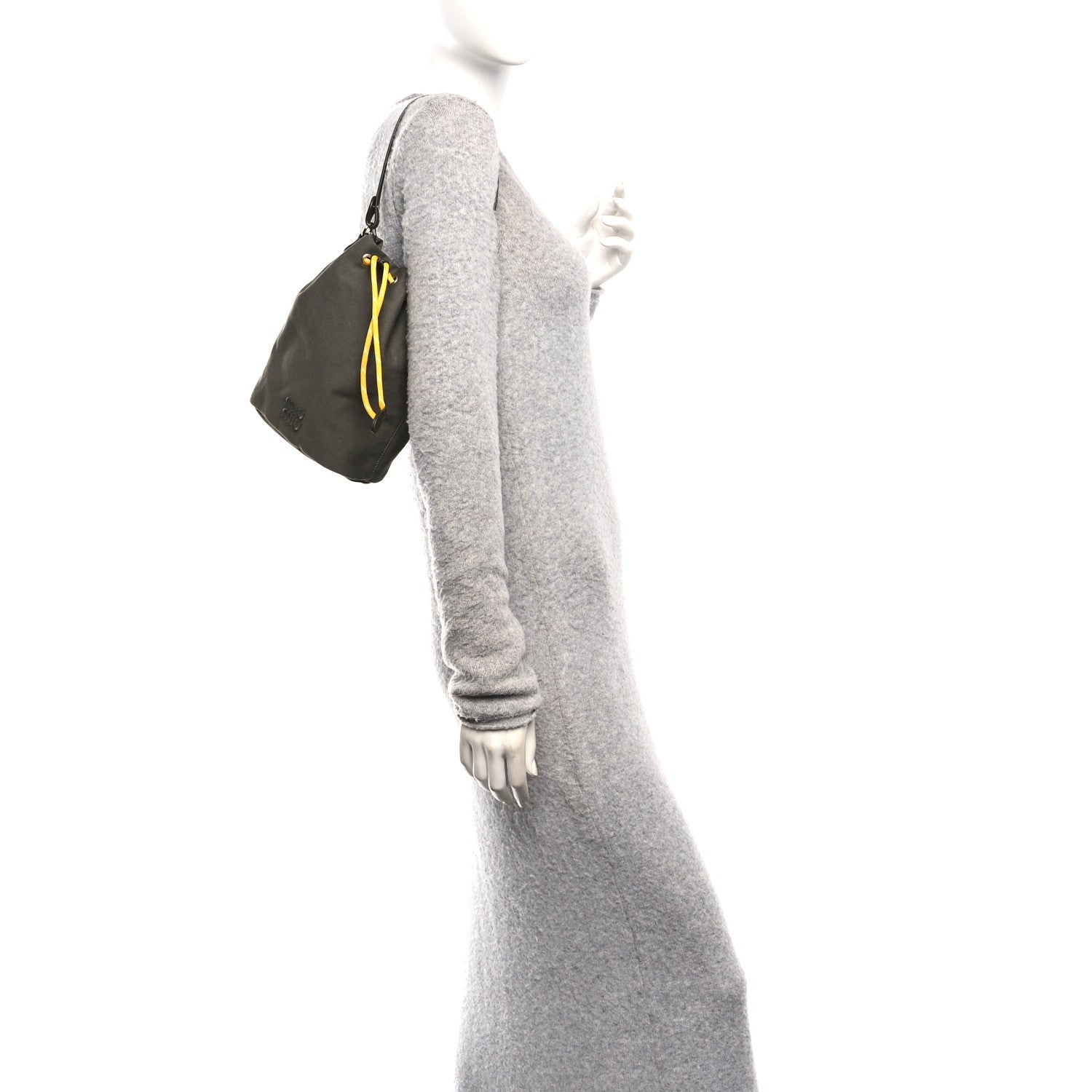Canvas Gabardine Bucket Bag Oliva Giallo