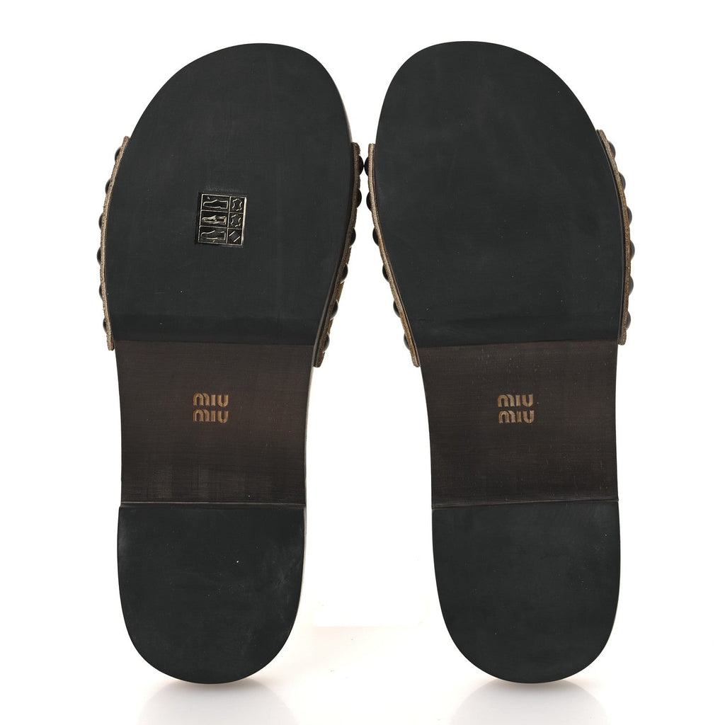 Suede Logo Slide Clogs 37 Cannella
