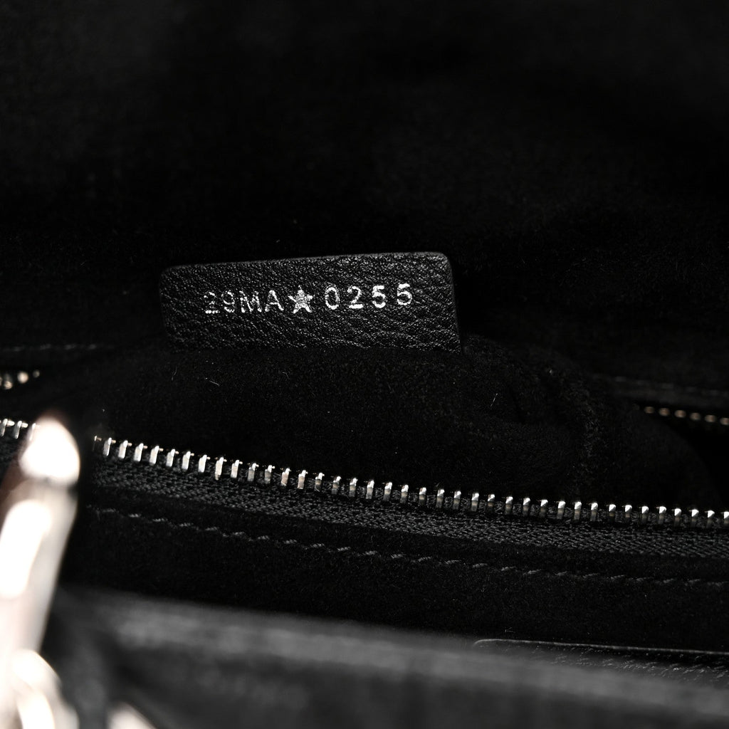 Grained Calfskin Cannage Medium Lady Dior Black