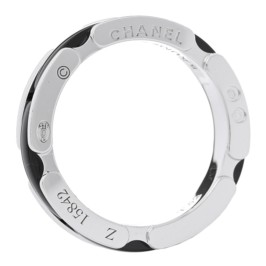 18K White Gold Black Ceramic Small Ultra Ring 59 8.75