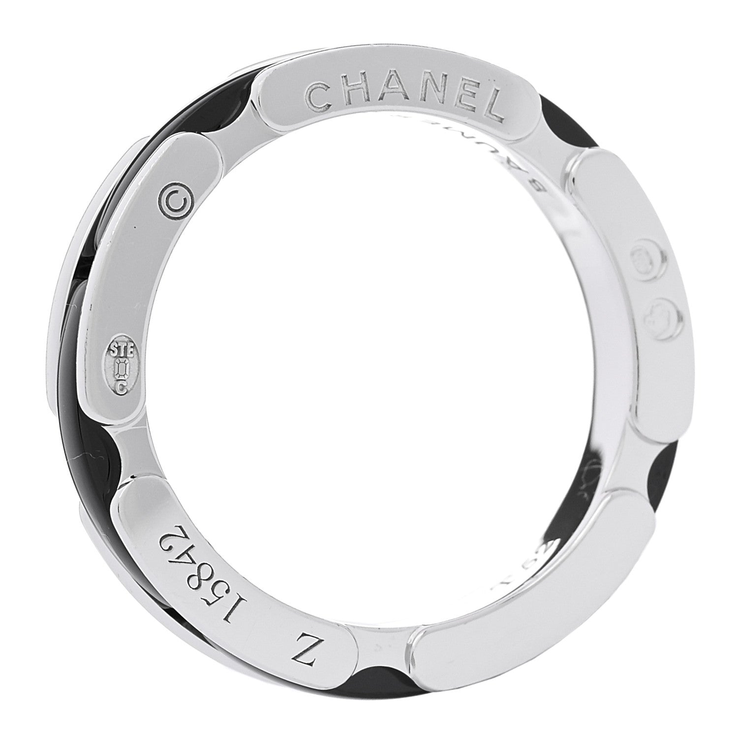 18K White Gold Black Ceramic Small Ultra Ring 59 8.75
