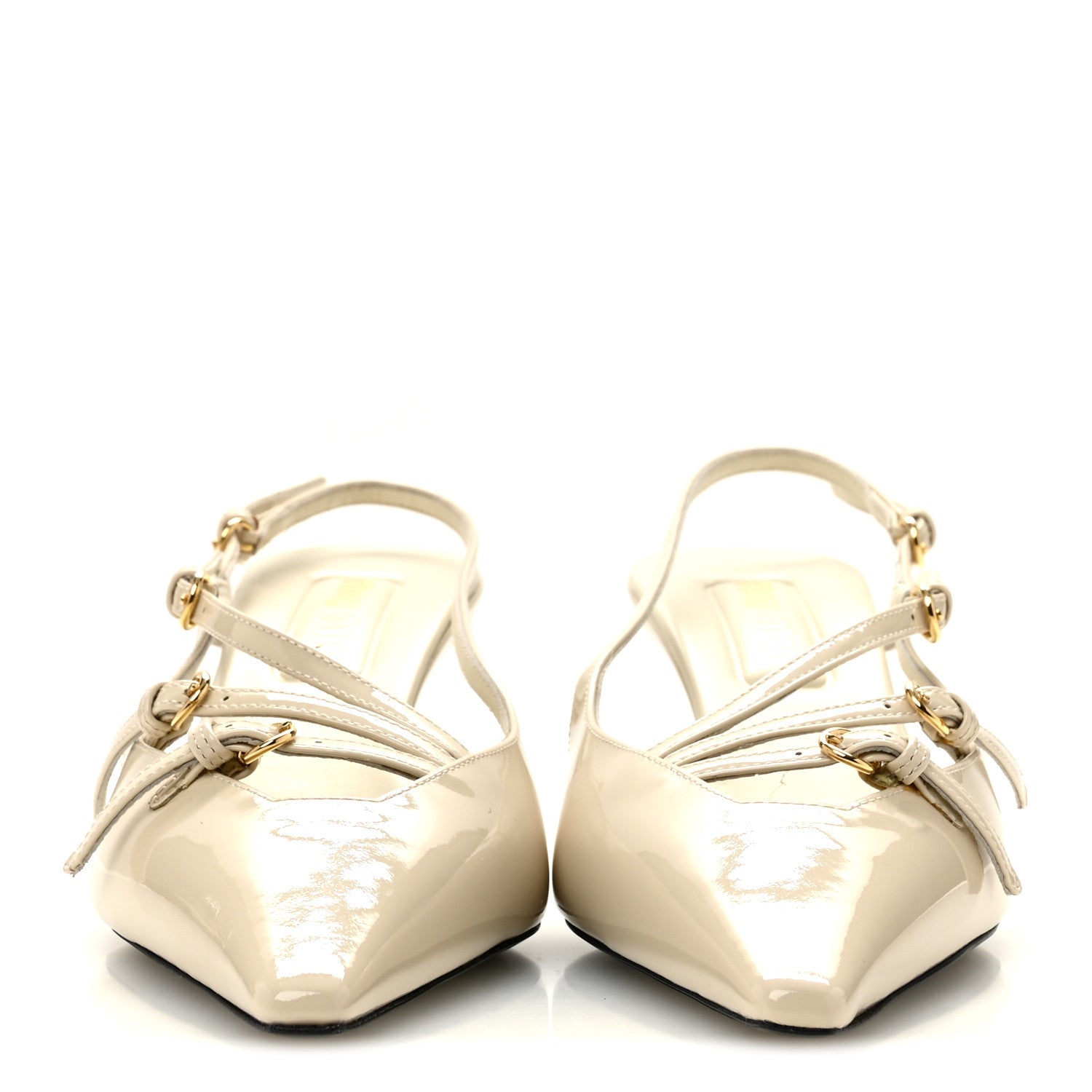 Vernice Buckle 55mm Slingback Pumps 39 White