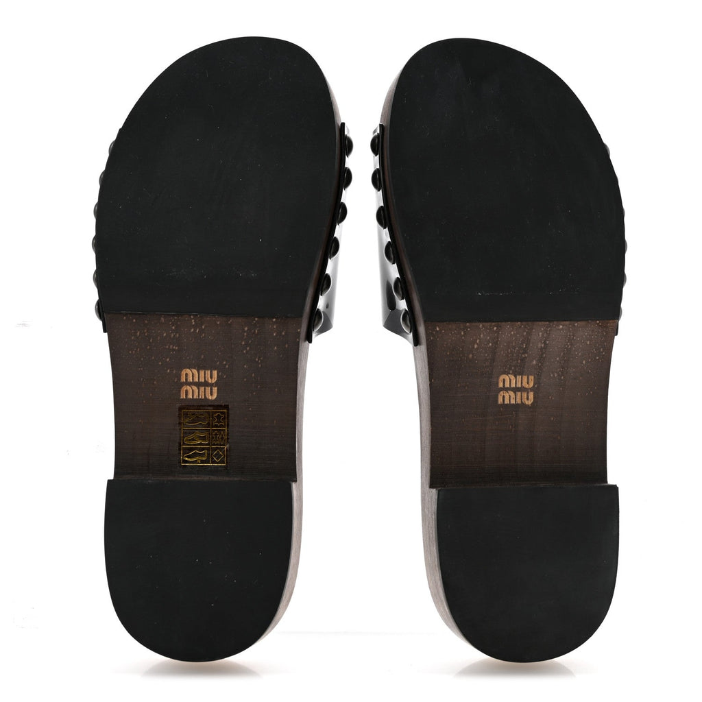 Patent Logo Slide Clogs 36 Black