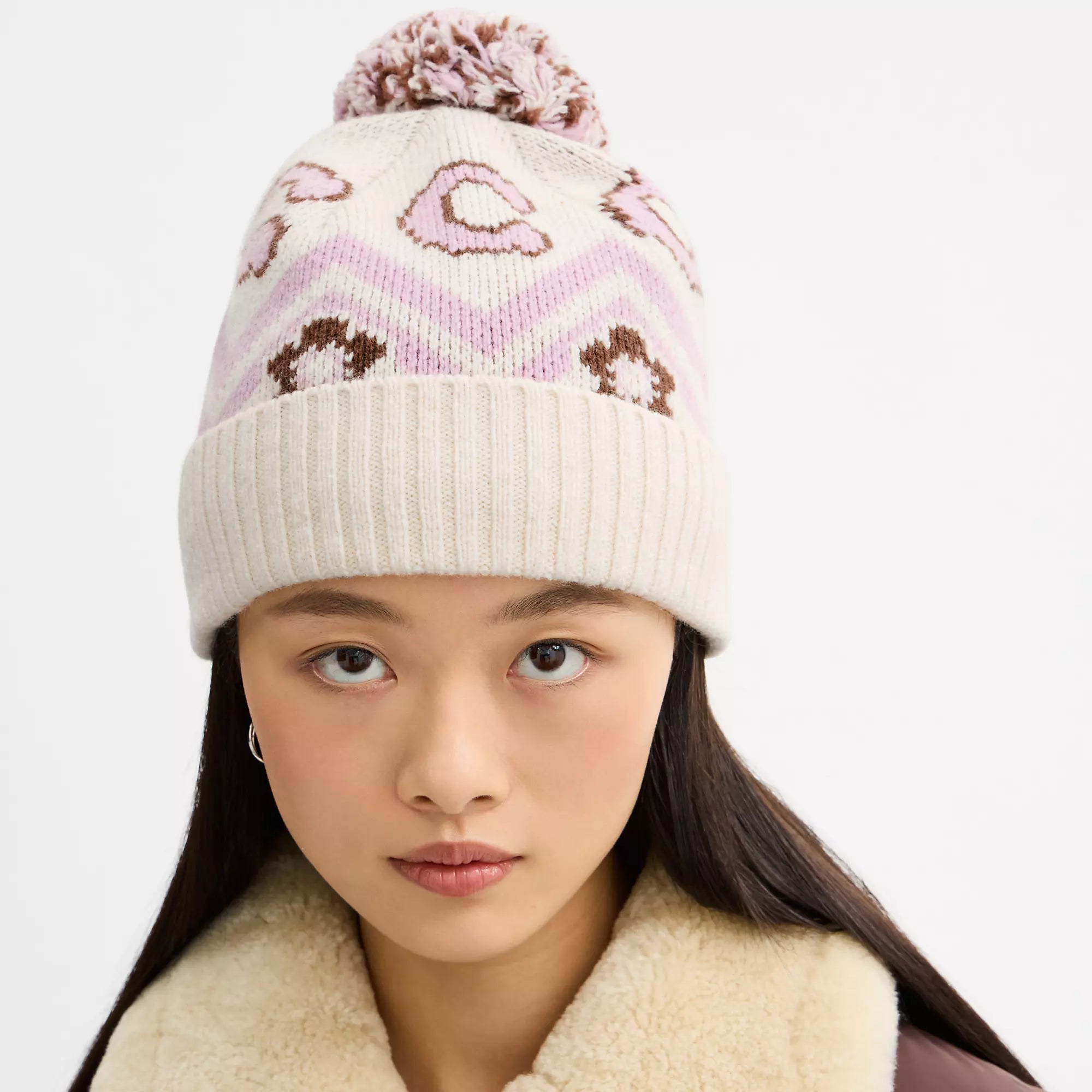 Coach Outlet Fair Isle Print Knit Beanie