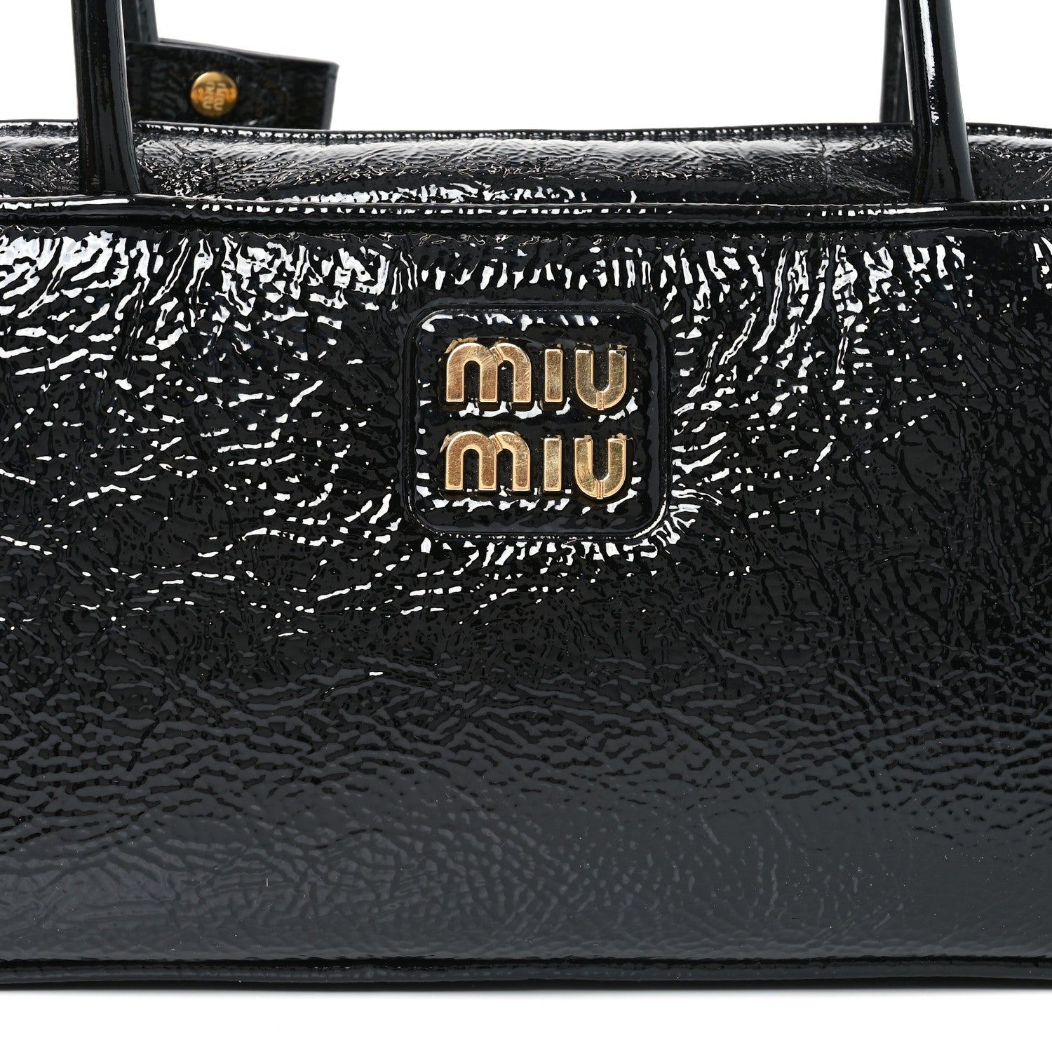 Naplak Patent Small Beau Top Handle Bag Black