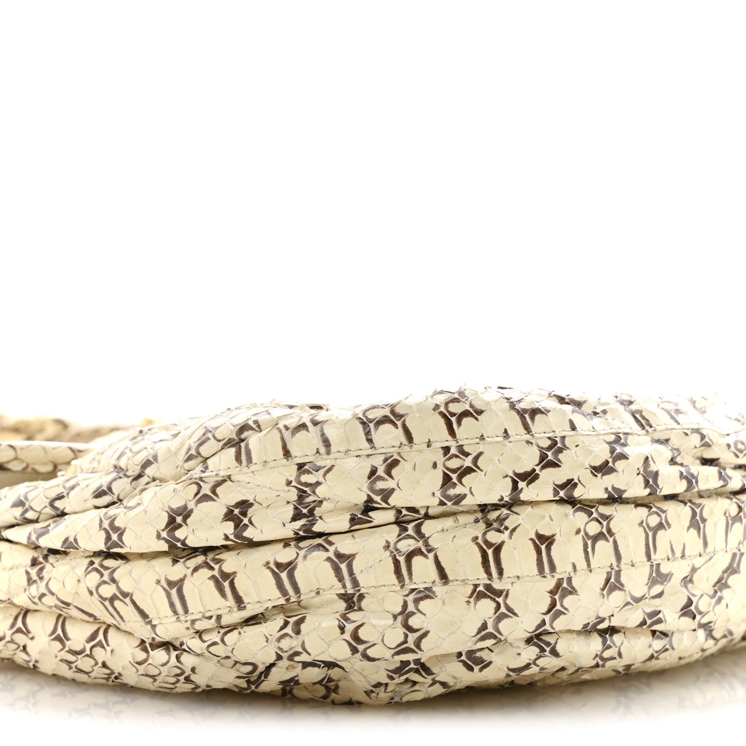 Snakeskin Small Matelasse Coffer Hobo Beige