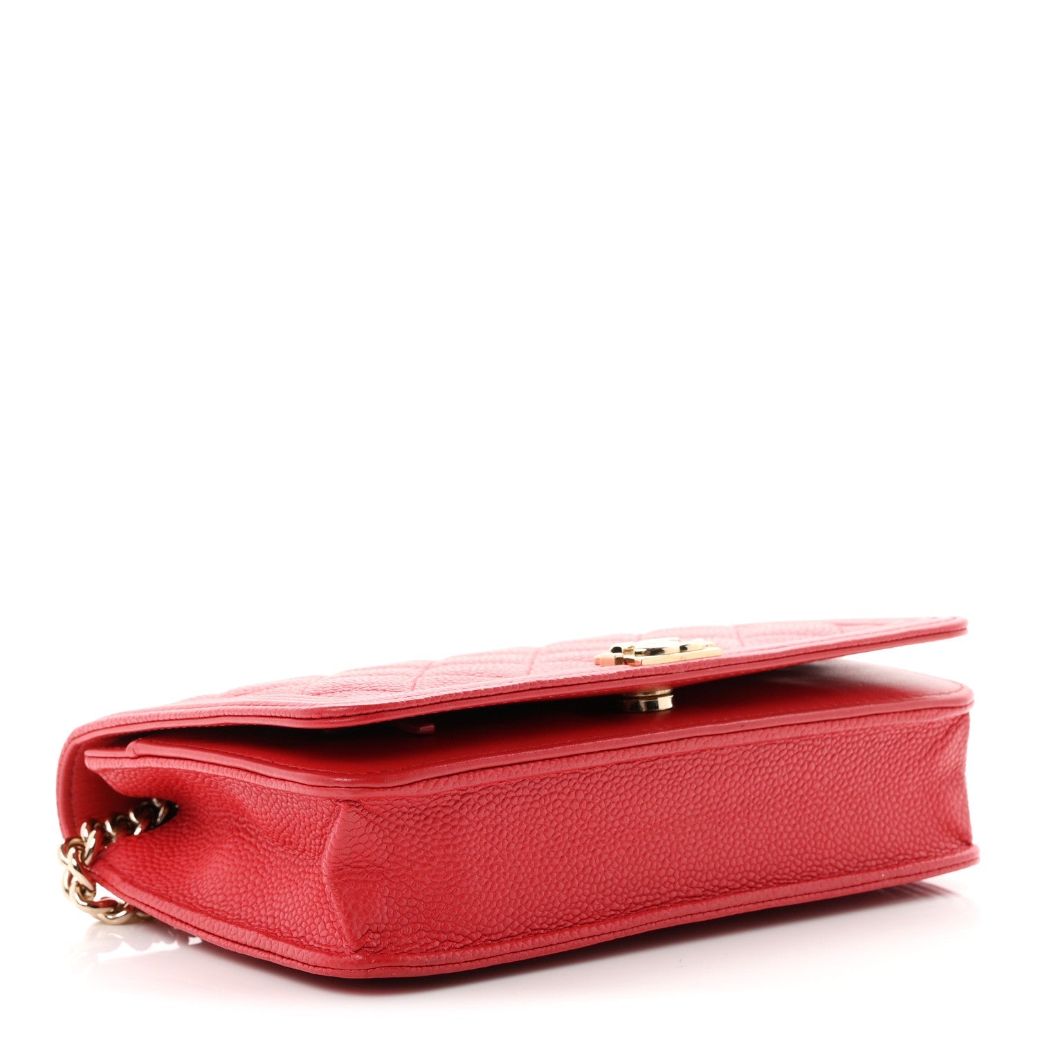 Caviar Quilted Boy Wallet On Chain WOC Red
