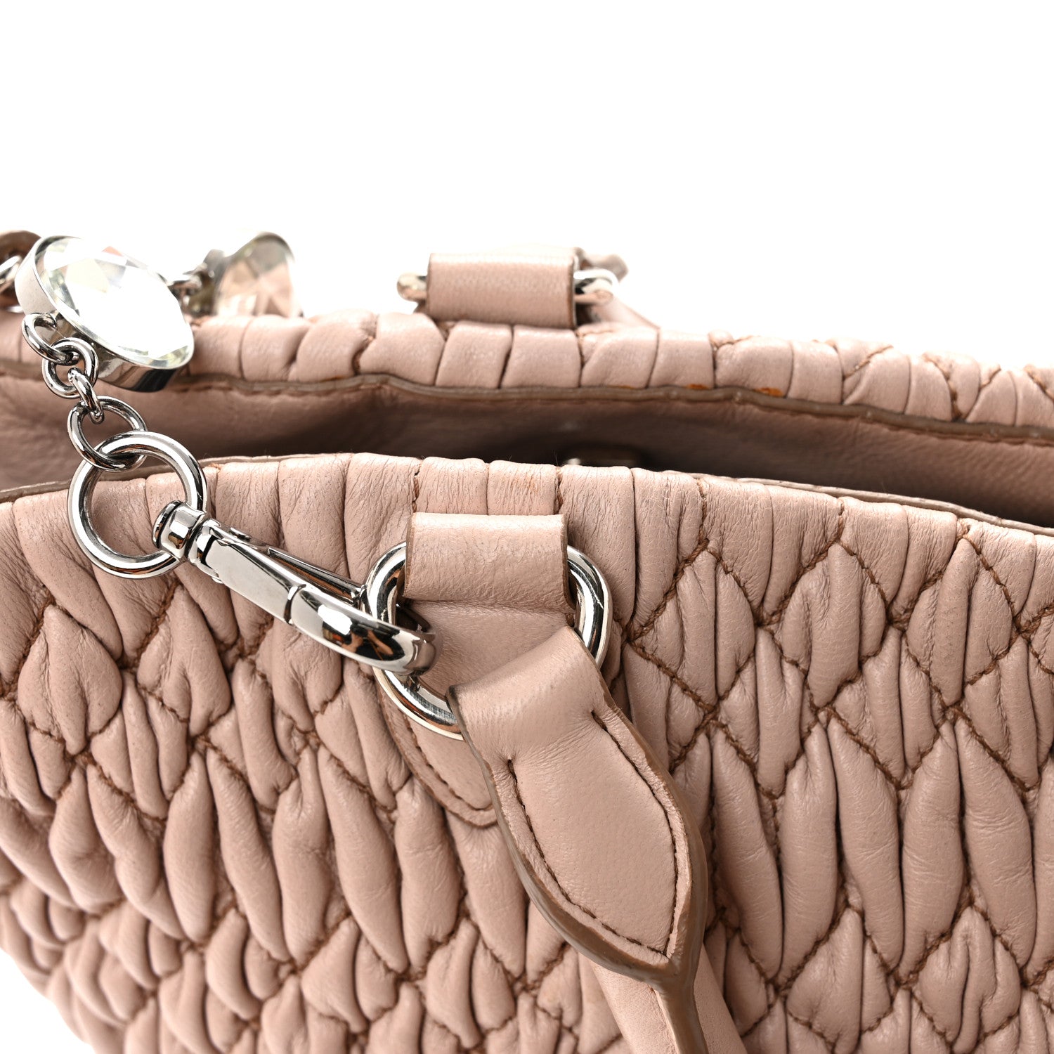 Nappa Matelasse Swarovski Crystal Tote Cammeo