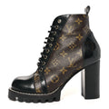 Patent Calfskin Monogram Star Trail Ankle Boots 38.5 Black