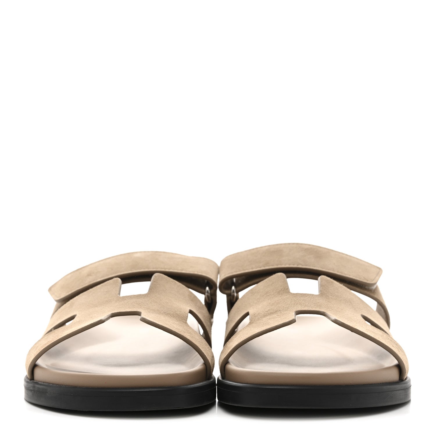 Suede Goatskin Womens Chypre Sandals 40.5 Beige Sable