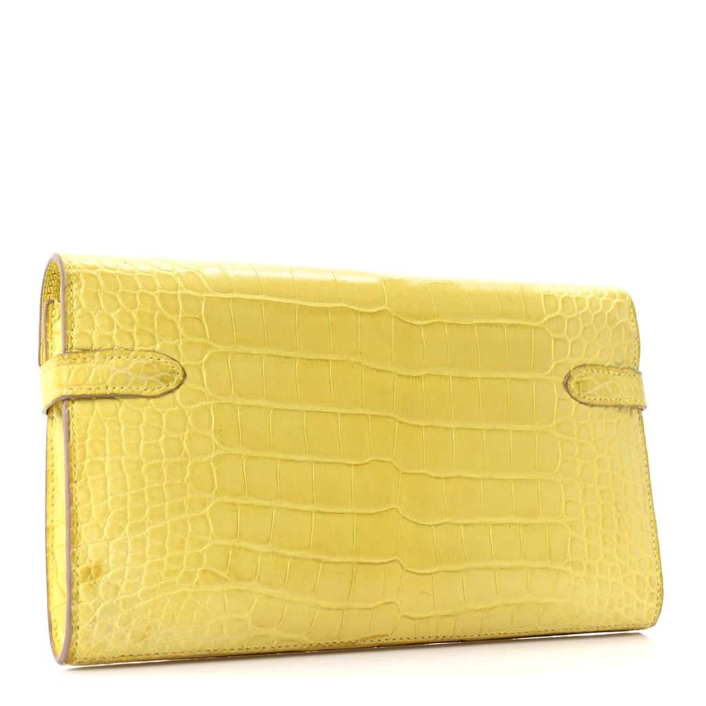 Matte Alligator Kelly Longue Wallet Mimosa