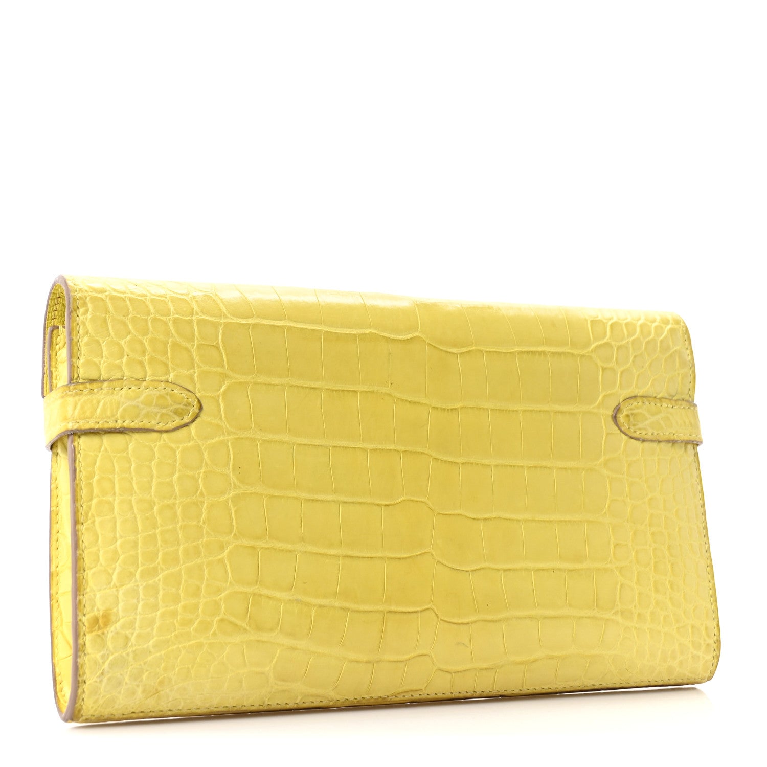 Matte Alligator Kelly Longue Wallet Mimosa