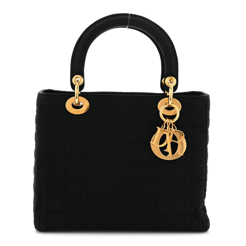 Nylon Cannage Large Lady Dior Black