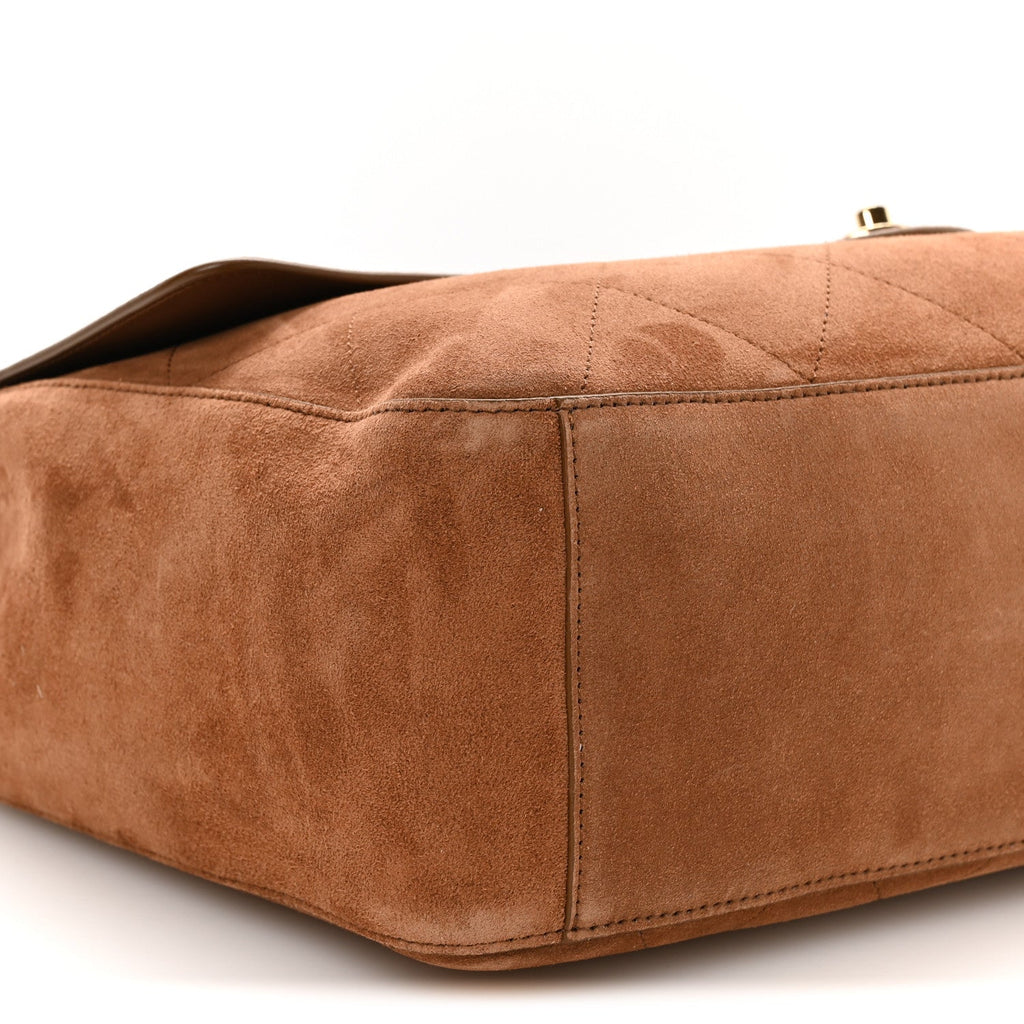 Suede Calfskin Souplissimo Maxi Flap Camel