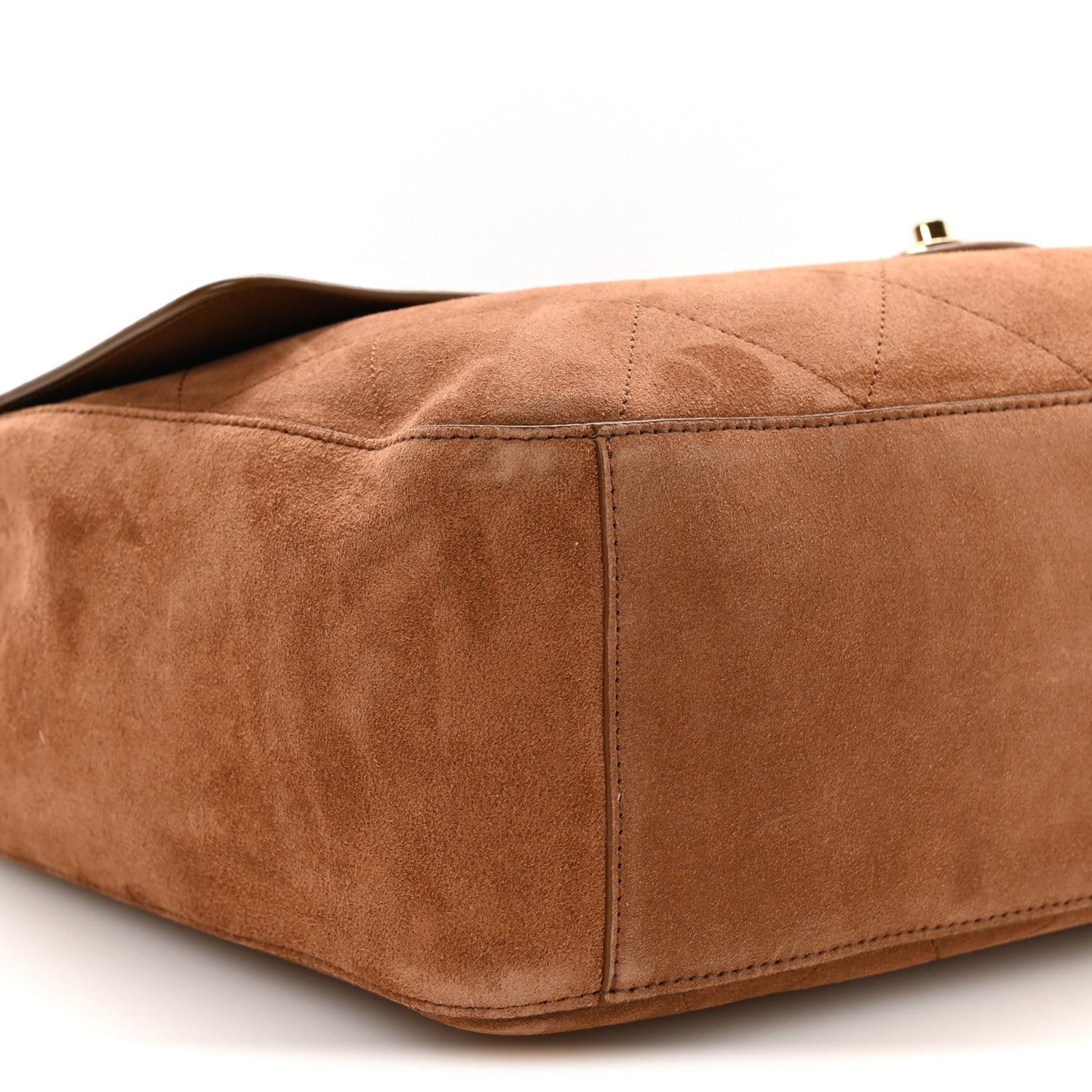Suede Calfskin Souplissimo Maxi Flap Camel