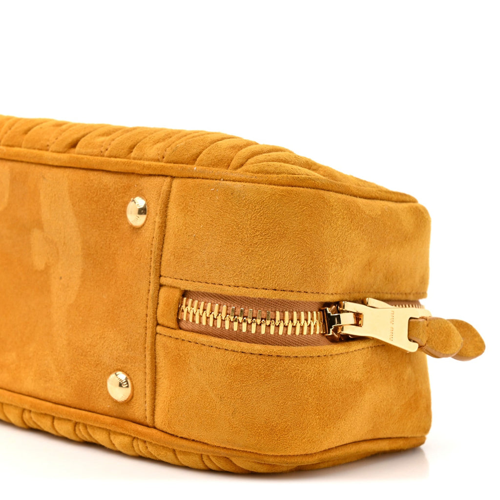 Suede Matelasse Large Arcadie Top Handle Bag Whiskey