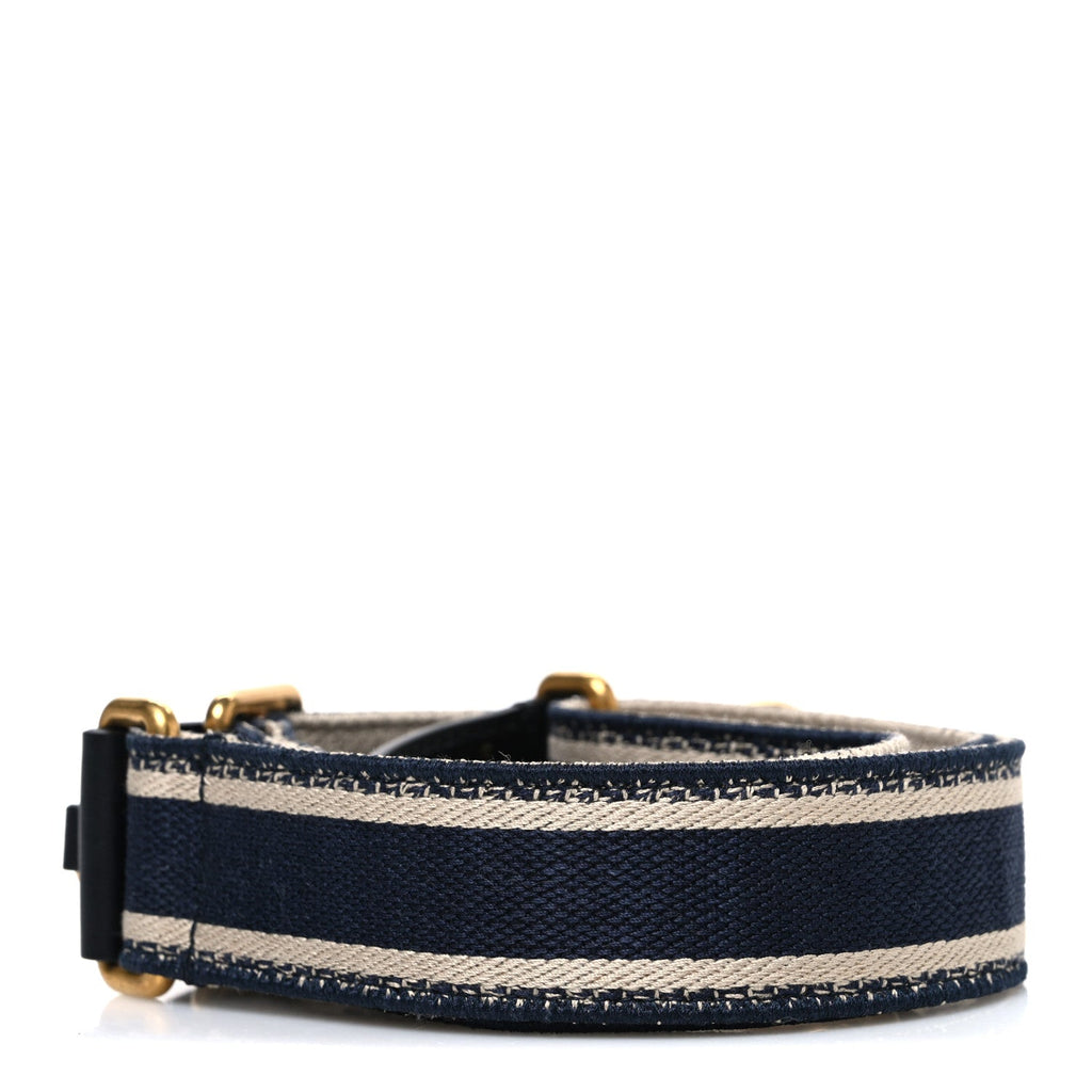 Canvas Embroidered Adjustable Shoulder Strap Blue