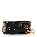 Canvas Embroidered Floral Shoulder Strap Black Multicolor