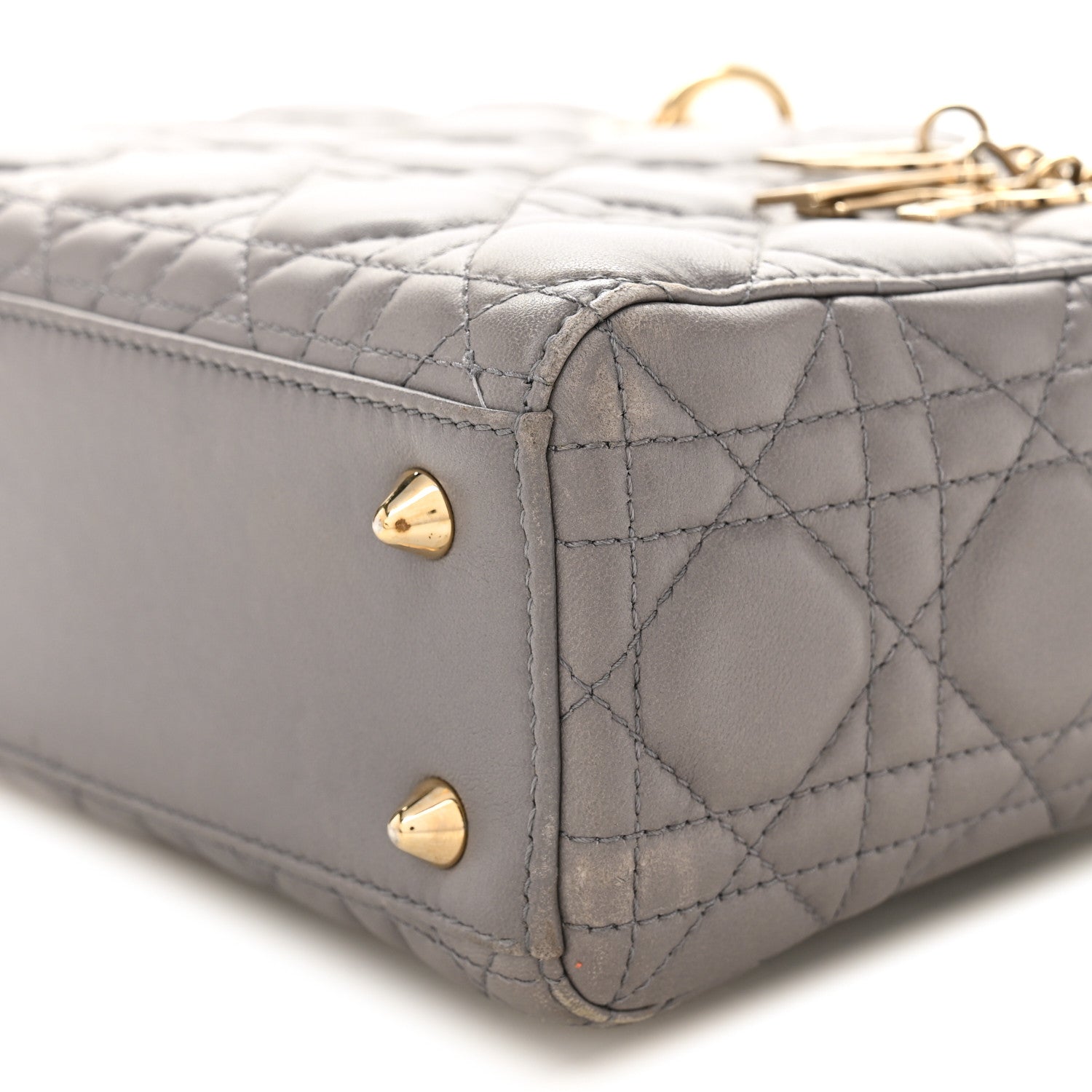 Lambskin Cannage Small Lucky Badges My Lady Dior Grey