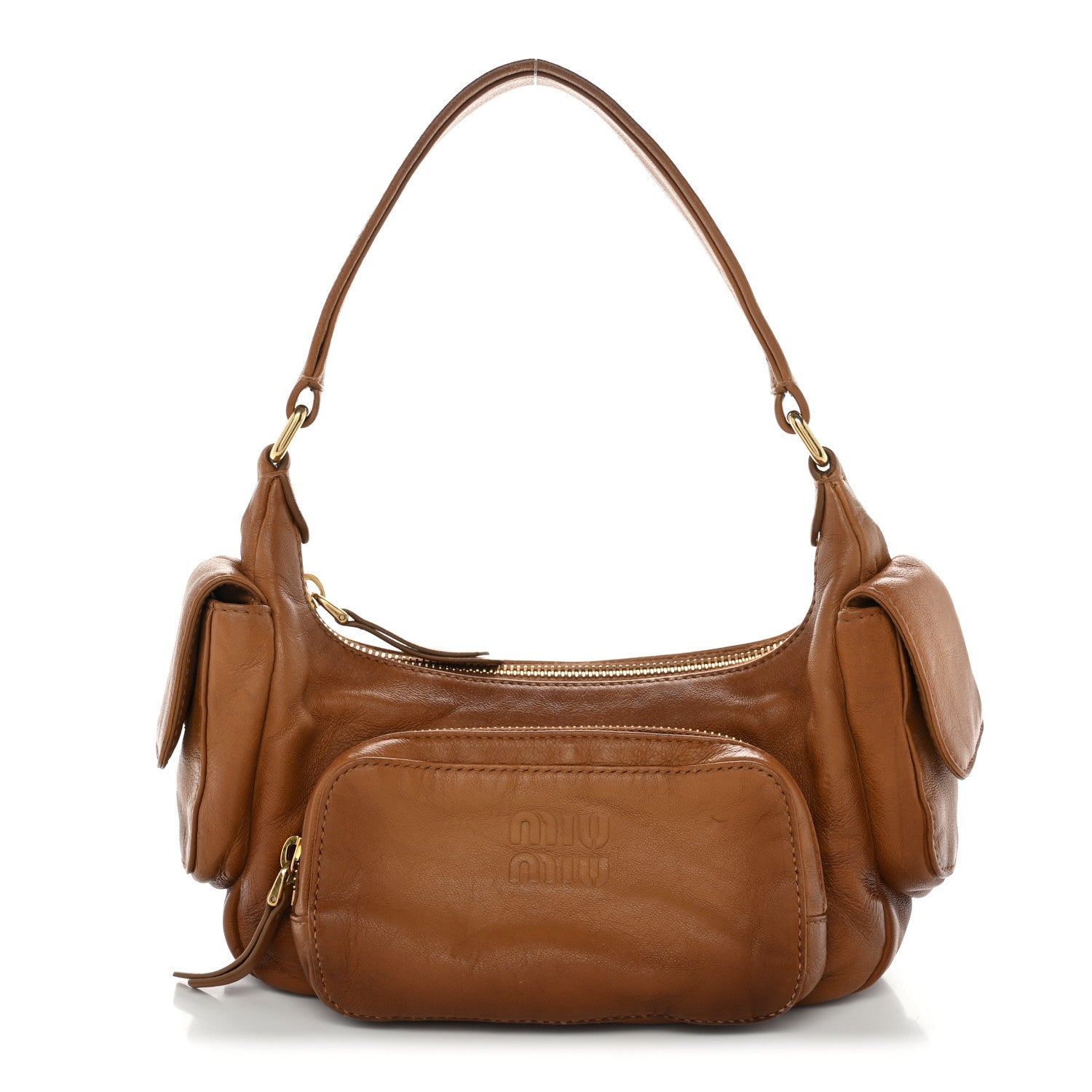 Nappa Multi Pocket Hobo Caramel