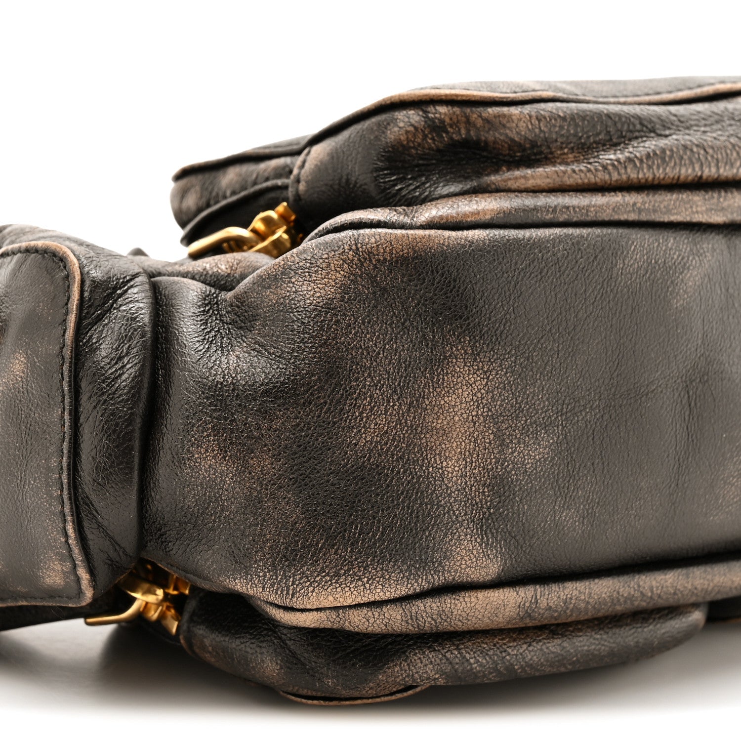Distressed Nappa Pocket Bag  Sand Coffee