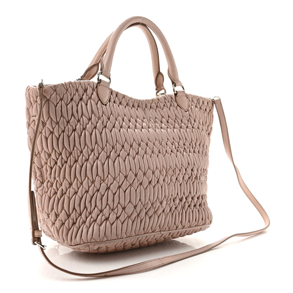 Nappa Matelasse Swarovski Crystal Tote Cammeo