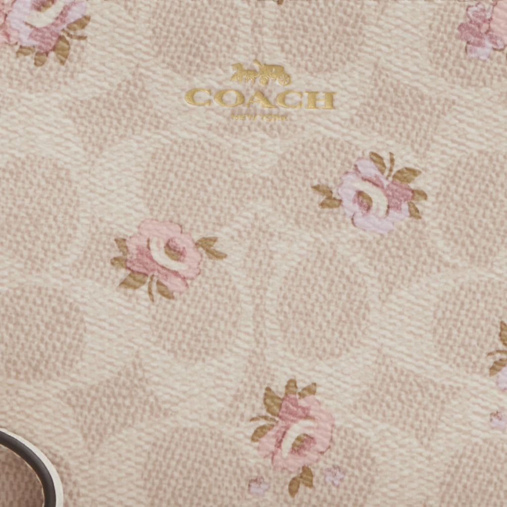 Coach Outlet Corner Zip Wristlet In Signature Canvas With Floral Print