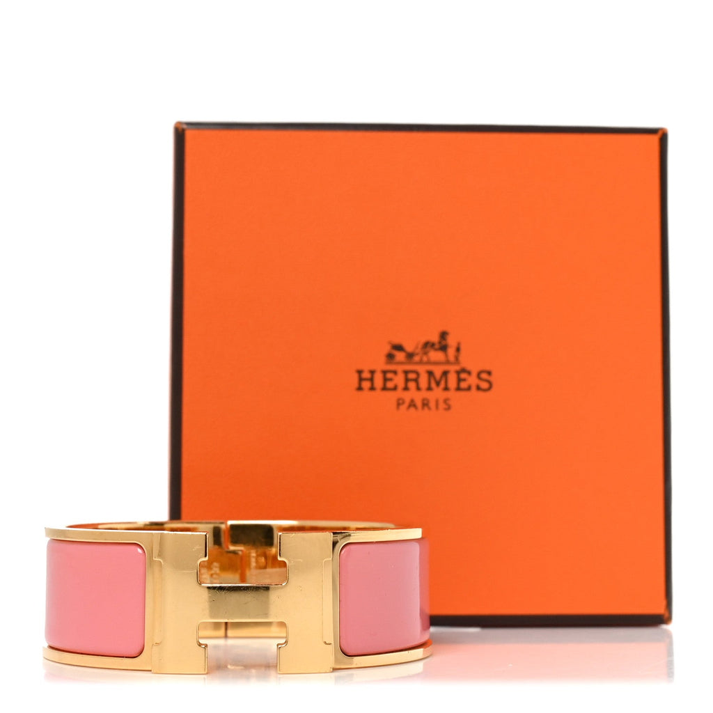Enamel Wide Clic Clac H Bracelet GM Papaye
