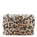 Tweed Mixed Fibers Leopard Print Souplissimo Maxi Flap Brown Black White