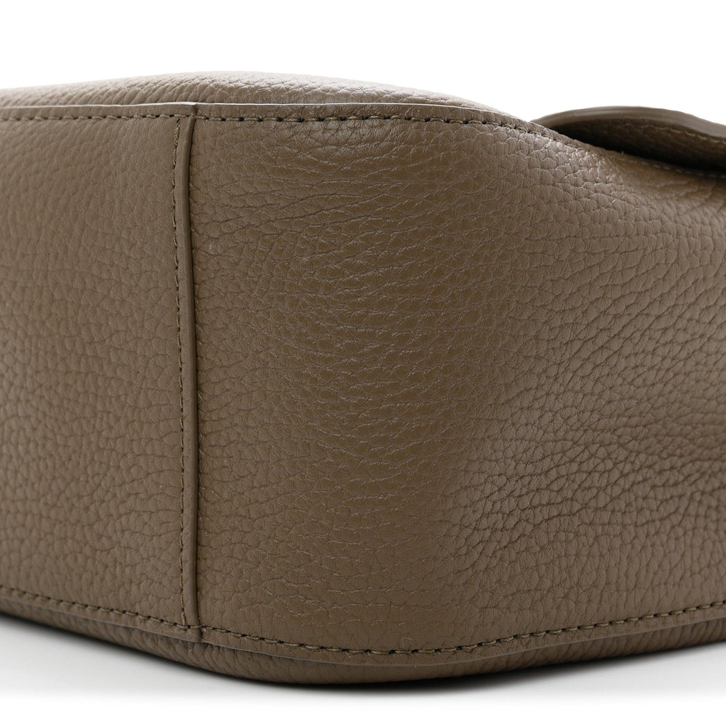Grained Calfskin Small Souplissimo Maxi Flap Light Brown