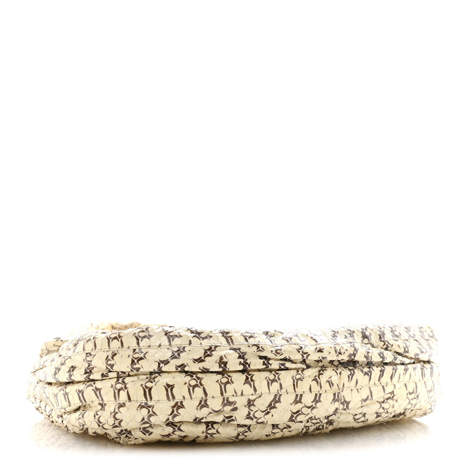 Snakeskin Small Matelasse Coffer Hobo Beige
