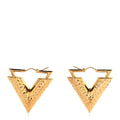 Brass Guilloche Essential V Earrings Gold